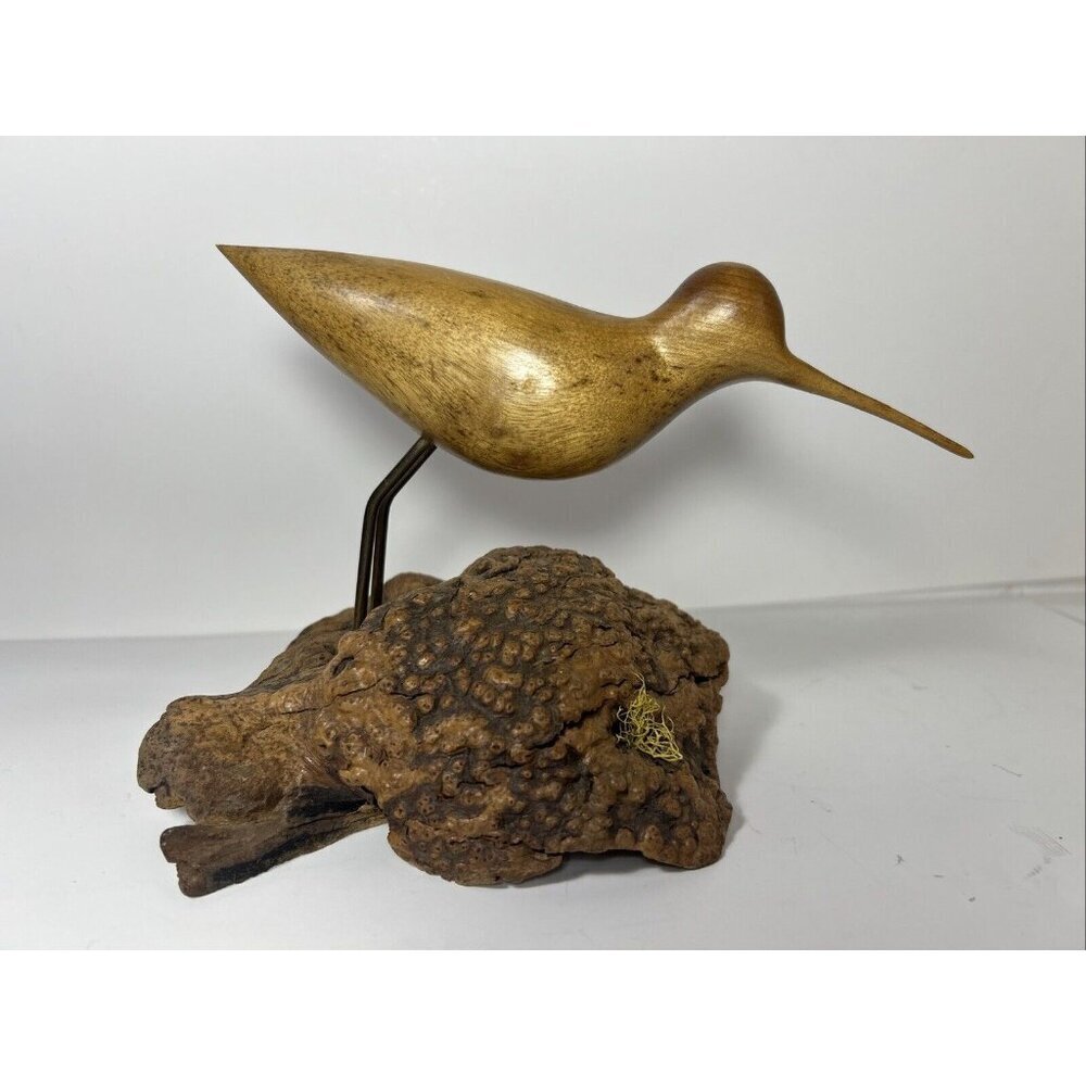 Vintage Myrtle BH Wood Hand Carved Wood Bird Figurine Sculpture Folk Art b1
